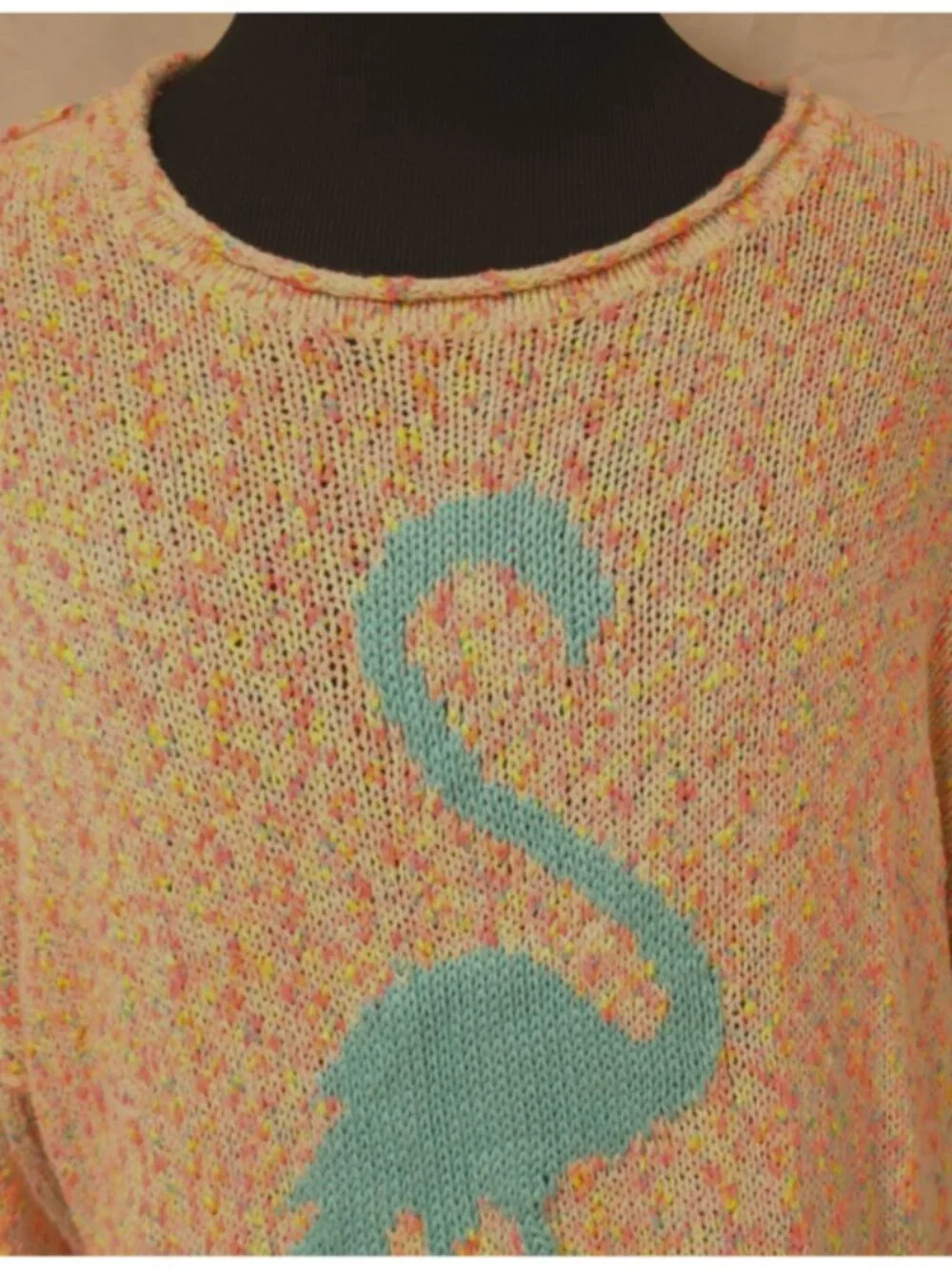 Torrid Womens 2 Pink Marled Flamingo Pullover Tunic Long Colorful Sweater